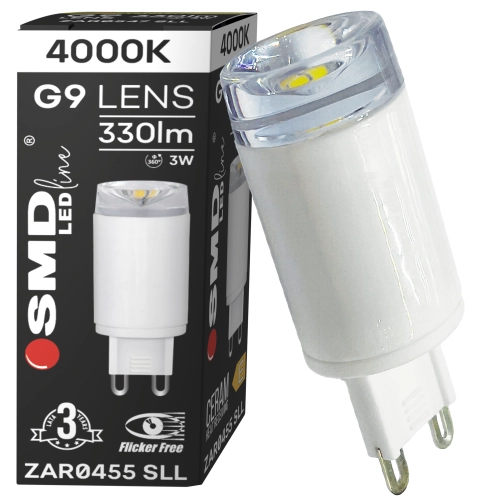 $ ŻARÓWKA G9 LED SMD NW 3W 330lm 3Y 0455 LENS